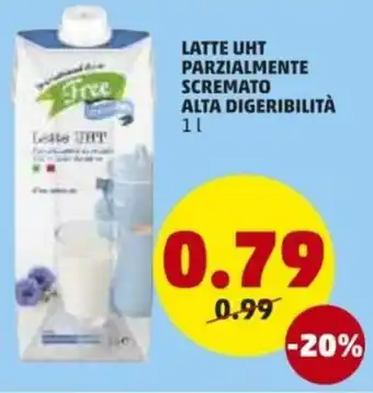 PENNY Latte Uht Parzialmente Scremato Alta Digeribilità 1l offerta