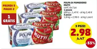 PENNY Mutti Polpa di Pomodoro 3pz offerta