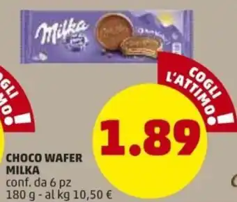 PENNY Milka Chocol Wafer 6pz 180g offerta