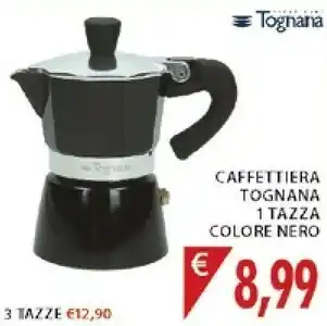 Mercatò Tognana Caffettiera 1 Tazza Colore Nero offerta