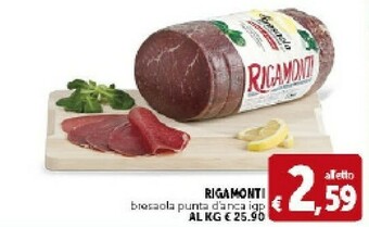 Deco Supermercati Rigamonti Bresaola Punta D'Anca Igp offerta