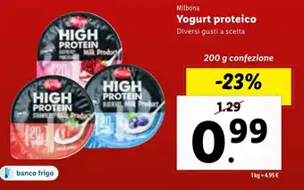 Lidl Milbona Yogurt proteico 200 g confezione offerta