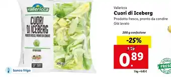 Lidl vallericca Cuori di Iceberg 200 g confezione offerta