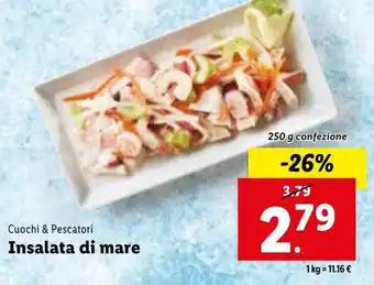 Lidl Cuochi & Pescatori Insalata di mare 250 g confezione offerta