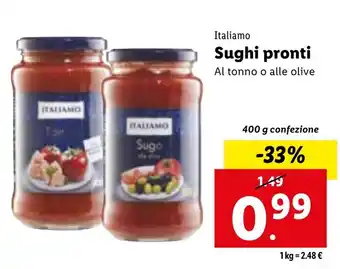 Lidl Italiamo Sughi pronti 400 g confezione offerta