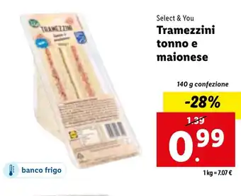 Lidl Select & You Tramezzini tonno e maionese 140 g confezione offerta
