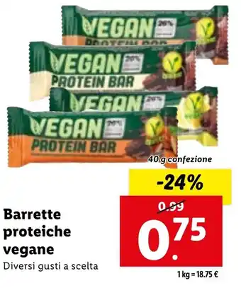 Lidl Barrette proteiche VEGANe 40 g confezione offerta