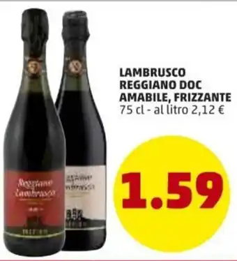 PENNY Lambrusco Reggiano Doc Ambile, Frizzante 75cl offerta