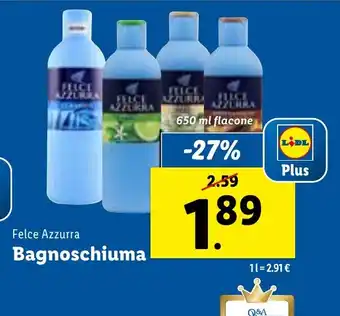 Lidl Felce Azzurra Bagnoschiuma 650 ml flacone offerta