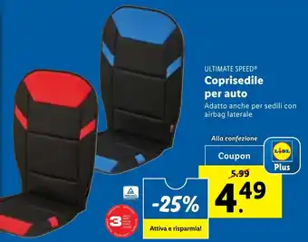 Lidl ULTIMATE SPEED Coprisedile prt auto offerta