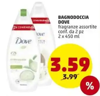 PENNY Dove Bagnodoccia 2pz 450ml offerta