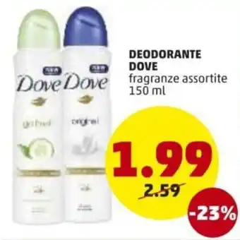 PENNY Dove Deodorante 150ml offerta