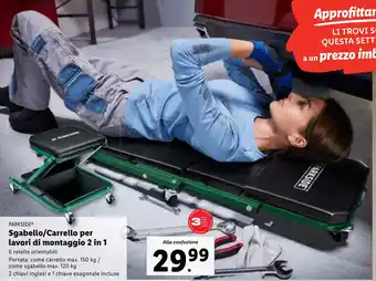 Lidl PARKSIDE Sgabello/Carrello per lavori di montaggio 2 in 1 offerta