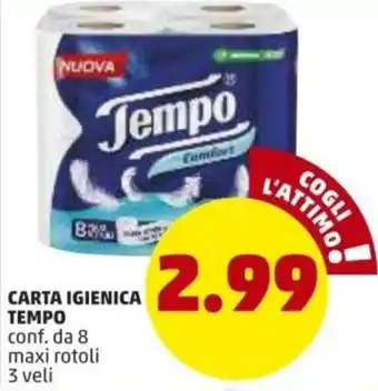 PENNY Tempo Carta Igienica 8 maxi rotoli offerta