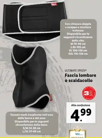 Lidl ULTIMATE SPEED Fascia lombare o scaldacollo offerta