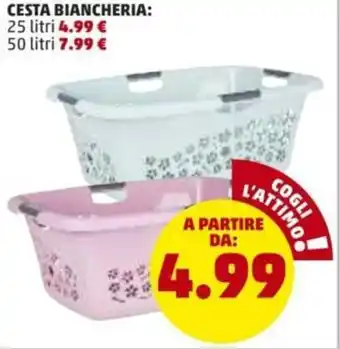 PENNY Cesta Biancheria 25 litri offerta