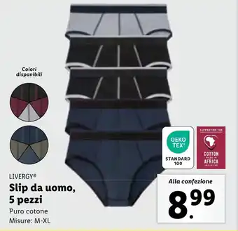 Lidl LIVERGY Slip da uomo, 5 pezzi offerta
