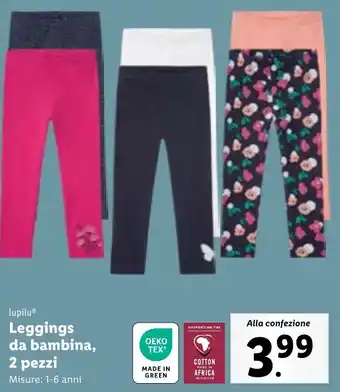 Lidl lupilu Leggings da bambina, 2 pezzi offerta