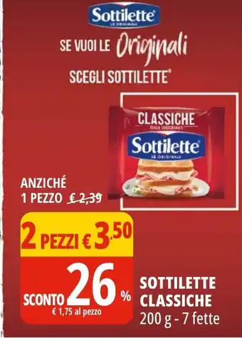 Tigros SOTTILETTE CLASSICHE 200 g - 7 fette offerta