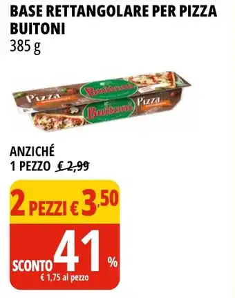Tigros BASE RETTANGOLARE PER PIZZA BUITONI 385 g offerta