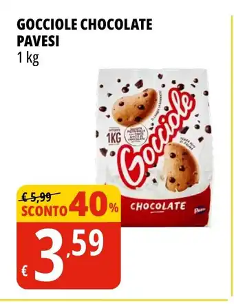 Tigros GOCCIOLE CHOCOLATE PAVESI 1 kg offerta