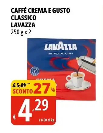 Tigros CAFFÈ CREMA E GUSTO CLASSICO LAVAZZA 250 g x 2 offerta