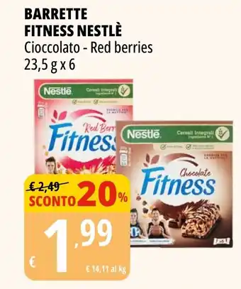 Tigros BARRETTE FITNESS NESTLÈ Cioccolato - Red berries 23,5 g x 6 offerta