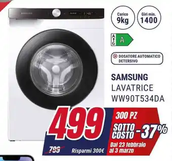Trony SAMSUNG LAVATRICE WW90T534DA offerta