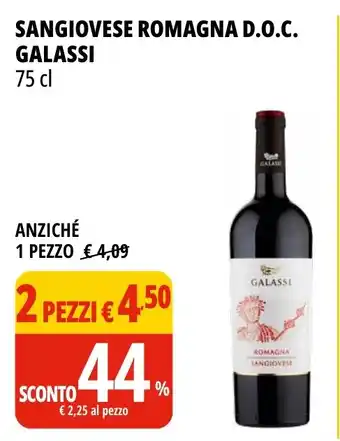 Tigros SANGIOVESE ROMAGNA D.O.C. GALASSI 75 cl offerta