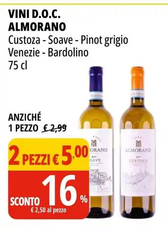 VINI D.O.C. ALMORANO Custoza - Soave - Pinot grigio Venezie - Bardolino 75 cl
