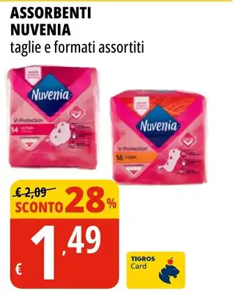 Tigros ASSORBENTI NUVENIA taglie e formati assortiti offerta