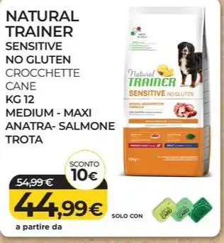 NATURAL TRAINER SENSITIVE NO GLUTEN CROCCHETTE CANE KG 12