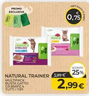Arcaplanet NATURAL TRAINER MULTIPACK BUSTA GATTO GR.85XPZ.4 TUTTI I TIPI offerta