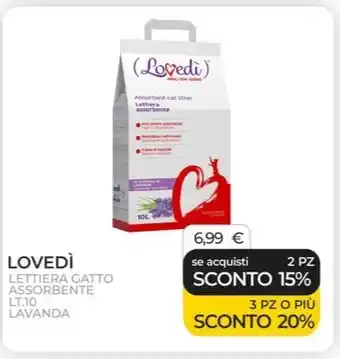 LOVEDÌ LETTIERA GATTO ASSORBENTE LT.10 LAVANDA