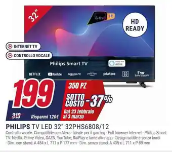 Trony PHILIPS TV LED 32" 32PHS6808/12 offerta