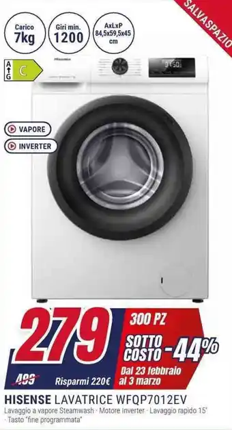 Trony HISENSE LAVATRICE WFQP7012EV offerta