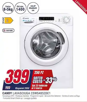 Trony CANDY LAVASCIUGA CSWS4852DE1 offerta