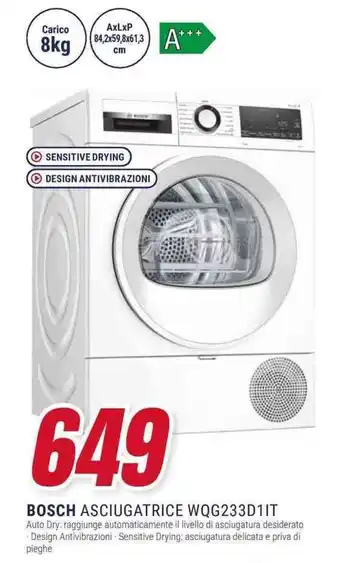 Trony BOSCH ASCIUGATRICE WQG233D1IT offerta