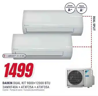 Trony DAIKIN DUAL KIT 9000+12000 BTU 2AMXF40A + ATXF25A + ATXF35A offerta