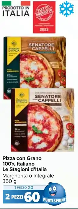 Carrefour Market Pizza con Grano 100% Italiano Le Stagioni d'Italia Margherita o Integrale 350 g offerta