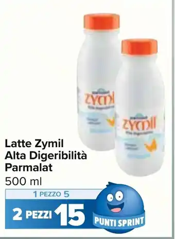 Carrefour Market Latte Zymil Alta Digeribilità Parmalat 500 ml offerta