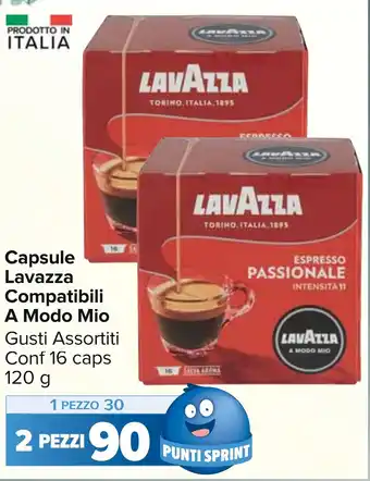 Carrefour Market Capsule Lavazza Compatibili A Modo Mio Gusti Assortiti Conf 16 caps 120 g offerta