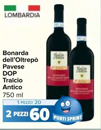 Carrefour Market Bonarda dell'Oltrepò Pavese DOP Tralcio Antico 750 ml offerta