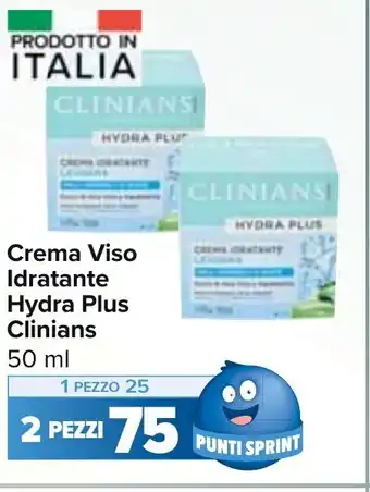 Carrefour Market Crema Viso Idratante Hydra Plus Clinians 50 ml offerta