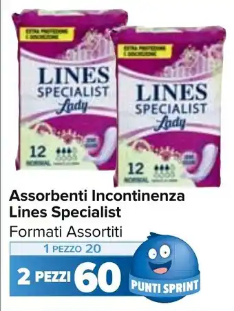 Carrefour Market Assorbenti Incontinenza Lines Specialist Formati Assortiti offerta