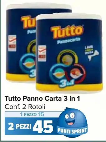 Tutto Panno Carta 3 in 1 Conf. 2 Rotoli