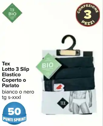 Carrefour Market Tex Lotto 3 Slip Elastico Coperto o Parlato bianco o nero tg s-xxxl offerta