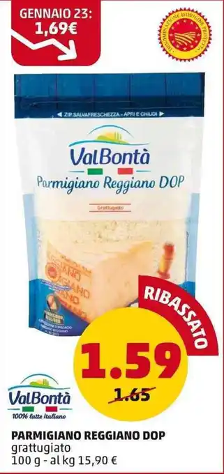 PENNY ValBontà PARMIGIANO REGGIANO DOP grattugiato 100 g offerta