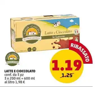 PENNY LATTE E CIOCCOLATO conf. da 3 pz 3 x 200 ml offerta