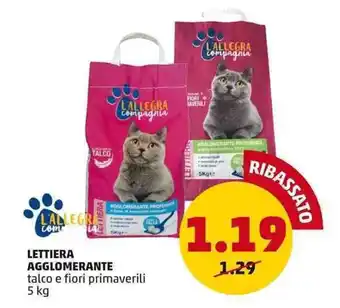 PENNY LETTIERA AGGLOMERANTE talco e fiori primaverili 5 kg offerta